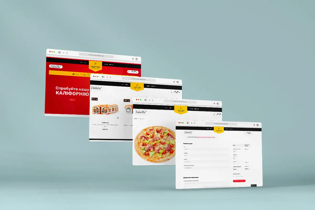 E-commerce website for fastfood CrazyFrog